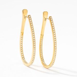 Touchstone Crystal Fortune Earrings Golden NEW In Box